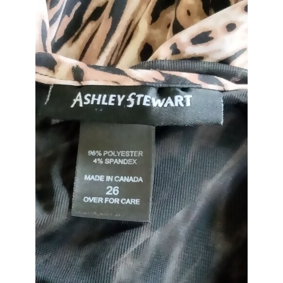 Ashley Stewart Leopard Print High-Low Sleeveless Dress With Sheer Yoke Size 26 - Picture 9 of 9